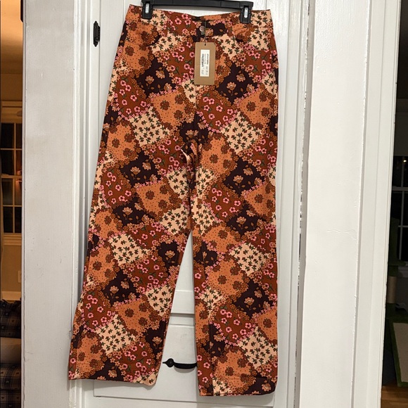 Princess Highway Floral Trousers in Pink and Brown - Picture 1 of 4